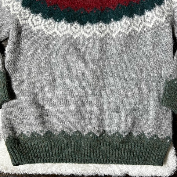 Alpaca Connection Wool Crewneck Geometric Pattern Sweater - Picture 9 of 12